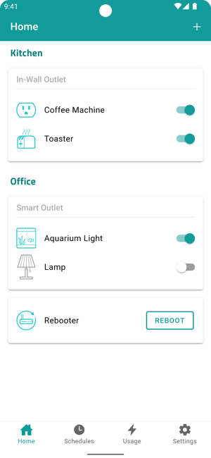 The new ConnectSense Home screen on Android shows devices as cards, each with its own controls
