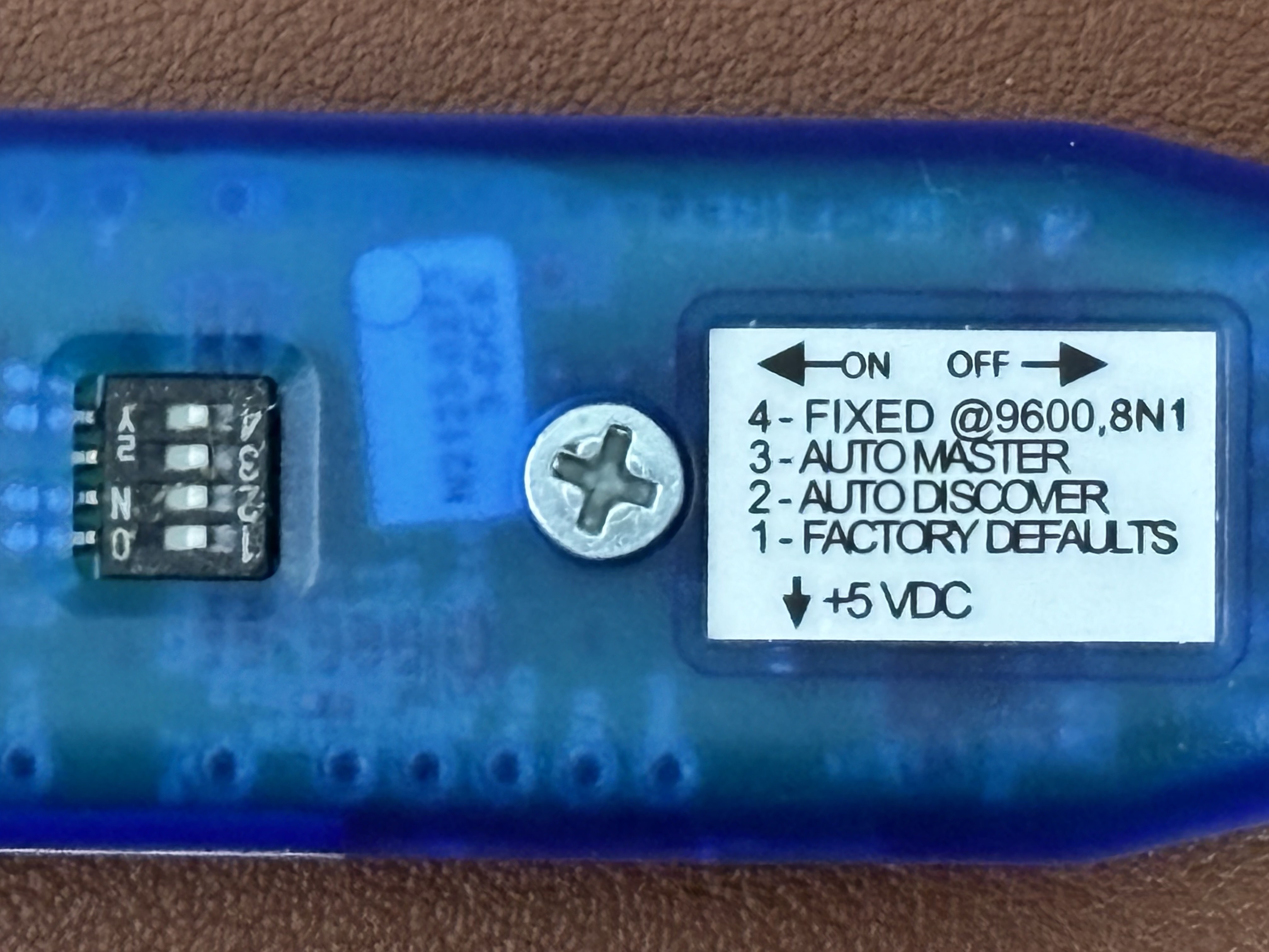GRIDBluFly DIP switches all in OFF position